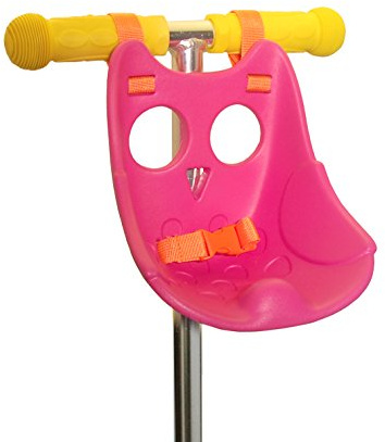 Scootaheadz - Lenkersitz für Puppen, Scooter Sitz für Kuscheltiere, Puppensitz für Kinder Scooter, Fahrräder und Laufräder: Kinder Roller und Fahrrad Zubehör - Eulendesign - Pink