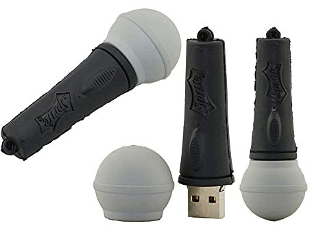 OneSquareCore 64GB Microfono Forma USB Flash Drive U Disco Dati USB 2.0 USB Flash Disk Memory Stick Pen Drive Dispositivo di archiviazione Unità USB Storage esterno Disco Flash (Nero)