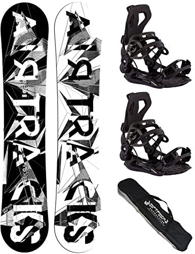AIRTRACKS Snowboard Set Tabla BWF Extra Wide Hombre 171 - Fijaciones Master M - SB Bag
