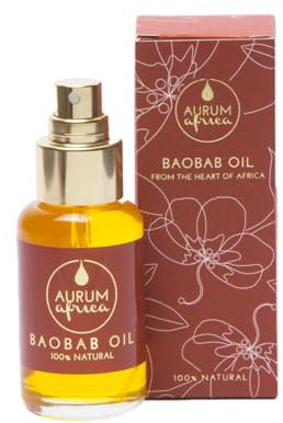 AURUM AFRICA - Baobab Öl 50ml - Nr. 1 Naturkosmetik aus Afrika für Gesicht, Körper & Haare - 4in1 Pflegeöl gegen trockene Haut - Haaröl, Gesichtsöl, Körperöl & Massageöl - Vegan