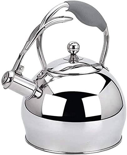 ZHANGDONG Bouilloire INOX Bouilloire sifflante Théière en Fonte Bouilloire à thé sifflante en Acier Inoxydable, Chauffage Rapide et Uniforme, Bouilloire à thé, Universelle pour cuisinièr
