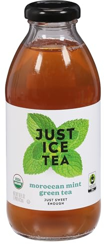 Just Ice Tea, Tea Green Moroccan Mint Organic, 16 Fl Oz