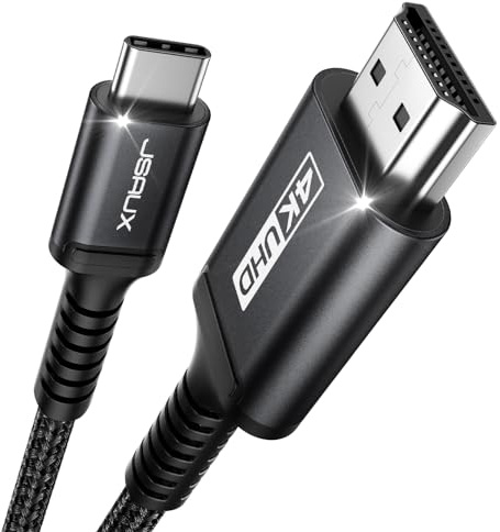 JSAUX USB C auf HDMI Kabel 1M, 4K@60Hz für iPhone 17, MacBook, S25, Schwarz