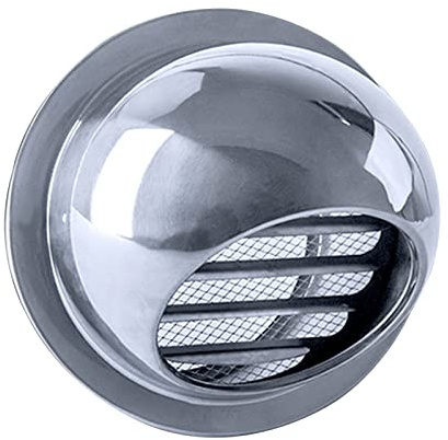 whalebee 304 Stainless Steel Air Ventilation Outlet Hood Built-in Screen Mesh, Home Round Wall Vent Outlet Cover Ø60mm 100mm 150mm 200mm, Weatherproof Air Vent Louver Grille Cover for Flats