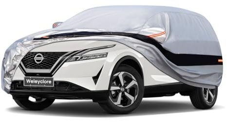 10 Layers SUV Car Cover Waterproof Breathable Medium,100% Waterproof Outdoor 4X4 Car Covers Rain Snow UV Protection Custom Fit for BMW X1, Mercedes Gla, Nissan Qashqai, Audi Q3, Etc.
