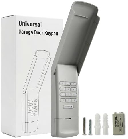 Universal Garage Door Opener Keypad Wireless Keypad Keyless Entry Compatible with LiftMaster Chamberlain Craftsman Genie Overhead Linear Wayne Dalton Garage Door Opener Remote Learn Button Dip Switch
