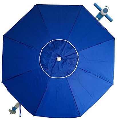 Parasol de plage 180 cm, aluminium, UPF+50 bloque 99% des rayons UV, pointe en aluminium renforcé, 8 baleines en fibre de verre, très léger 1,2 kg, fenêtre supérieure