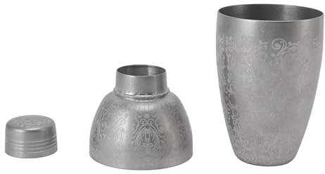 Coctelera Pequeña De Martini Con Colador, Coctelera Tallada Vintage, Coctelera De Acero Inoxidable, Mini Mezclador De Bebidas, Juego De Coctelera Para Bebidas