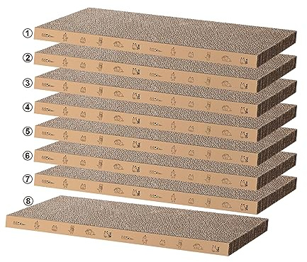 8 Packs in 1 Cat Scratch Pad, Cat Scratcher Cardboard,Reversible,Durable Recyclable Cardboard, Suitable for Cats to Rest, Grind Claws and Play