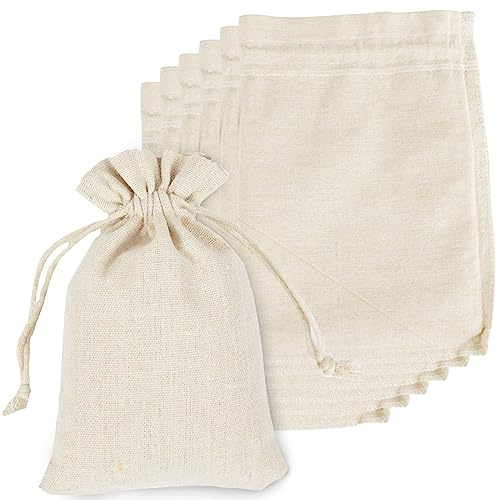 Sadocom 60 Stück Baumwollbeutel mit Kordelzug, 10 x 15 cm | Wiederverwendbare Musselinbeutel Säckchen Zum Befüllen Tee, Süßigkeiten, Gewürze, Seifen, Schmuck, Geschenke, Hochzeitsfeier