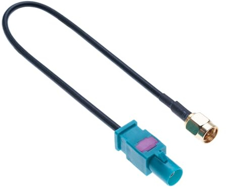 Câble Adaptateur d'Antenne de Voiture 2 Pièces Fakra Z Mâle vers SMA Mâle pour Antennes GSM GPS Dab & TV Fakra vers SMA Prise Compatible avec Accessoires Automobiles de Véhicules et Camions 15cm