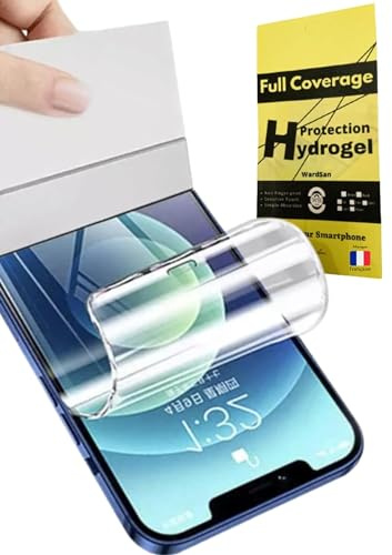 WardSan [3 pezzi per iPhone 13/13 Pro 6.1 - Pellicola protettiva 3D idrogel con supporto per telefono dito per selfie | antiurto | compatibile con cover in TPU | Pellicola protettiva in TPU morbida