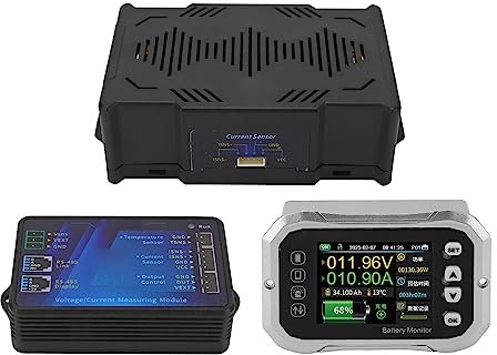 600A Smart Battery Monitor, 600A Batteriemessgerät LCD-Display Digitaler Batteriekapazitätsprüfer Batteriemonitor mit 2,4-Zoll-LED-Anzeige, Spannungsprüfer