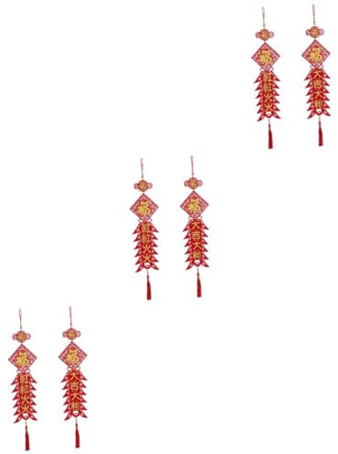 MAGICLULU 3 Paare Couplets für die Dekoration des neuen Jahres chinesisches Jahrespaar Chili-Pfeffer-Verzierung Wohnkultur Embleme Türschmuck Couplet-Ornament Wandbehang kreative Tür Schild