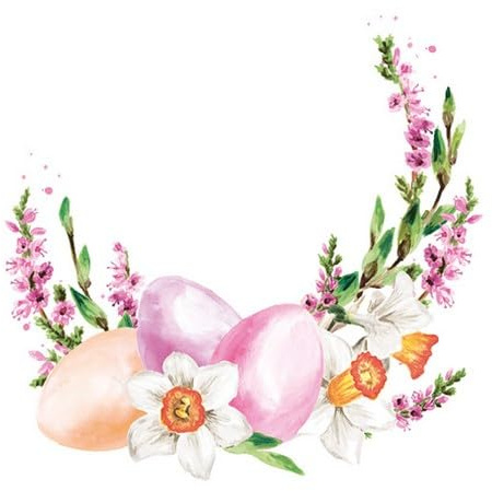 20 Servietten Ostern Frühlingskranz mit Ostereier als Tischdeko. Papierservietten mit Motiv. Auch für Decoupage und Serviettentechnik 33x33cm
