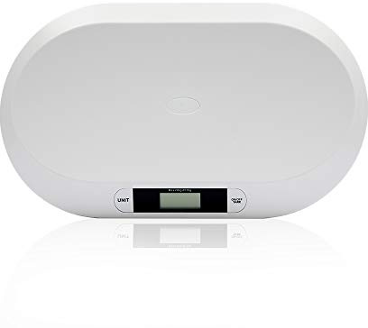 Elektronische Digitalwaage, Babywaage, Badewaage, Gewichtsanzeige, digitale Laborwaage, zum Wiegen von Babys, Kaninchen, Katzen, Hunden, etc., LCD-Display, vier Gummifüße, weiß, 20kg