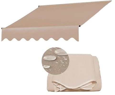 DJJYCTNM Tenda da Sole Retrattile Manuale Sostituisci Tessuto Copertura Parasole Pergola Regolabile con Protezione Uv 100% Poliestere Ideale per Qualsiasi Finestra o Balcone (Color : Beige, Size : 4