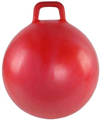 Baoblaze Sport Hüpfball Outdoor Hof Gymnastikball 55cm Durchmesser Schule mit Griff Kinderspielzeug Hüpfball, Rot