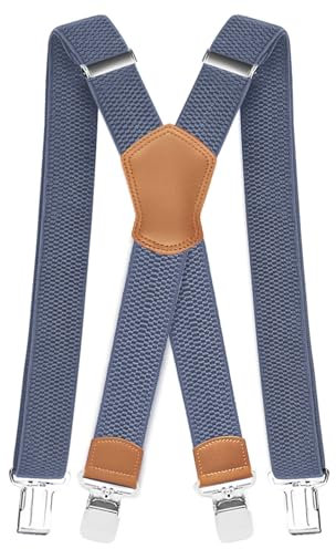 Pejoye Hosenträger für Herren Breit mit Extra Starken Metall Clips Durable Elastic Verstellbare Einheitsgröße für Männer und Damen