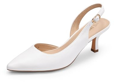 DREAM PAIRS Zapatos Tacón Bajo Cerrado | Tacón 6cm, forro cuero vegano, plantilla látex 4mm, punta afilada, talón abierto.