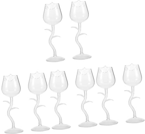 PRETYZOOM 8 Piezas De Copa De Vino Vasos Transparentes Copas De Cóctel Vasos De Whisky Copa De Cóctel Para Fiesta Tostados Para Beber Fiesta Copas De Rosa Vino Novedoso