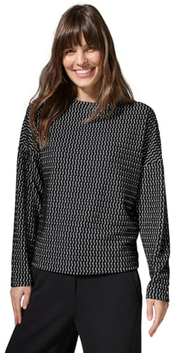 Cropped Jaquard skjorta, svart, XXL