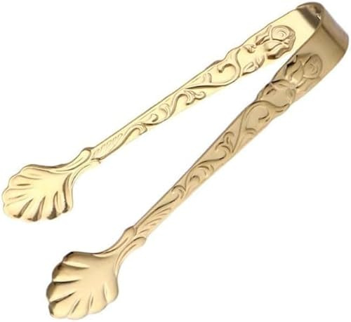 Mini Serving Tongs, Vintage Rose Sugar Cube Tongs, Stainless Steel Sugar Cube Tongs, Small Ice Tongs for Tea and Coffee Party, Appetizers, Desserts