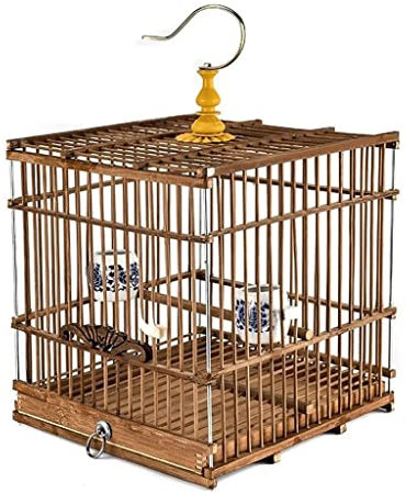 Vogelkäfige aus Bambus, tragbarer Vogelkäfig für den Haushalt, quadratisch, Vintage, große Vogelträger, Retro-Vogelhaus, tolle Dekoration für Zuhause, Quadrat B, Quadrat D (Quadrat C)
