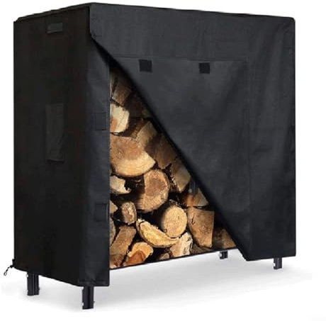 4FT Firewood Log Holder Cover Outdoor Weather Resistant Storage Shield, Heavy Duty Design With Ventilation For For Firewood Lumber Wood Storage