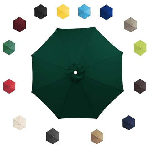 Copertura di Ricambio per Ombrellone a 6 Stecche/8 Stecche, Rechange Telo per Ombrellone 2.0m/2.30m/2.7m/3.0m, Baldacchino di Ricambio Ombrellone da Giardino Terrazza Piscina