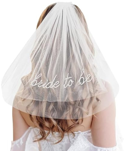 Sikweny Hochzeit Brautschleier 72cm Schleier Kurz Elegent Braut | Bridal Tüll mit Kamm für Junggesellinnenabschied Traumhochzeit Hochzeit Zubehör