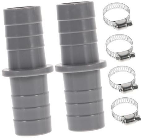 HONITANO Connettore per Tubo di Scarico Lavatrice e Lavastoviglie 21mm, Adattatore 2 Set in Abs e Acciaio Inox con Fascette per Estensione