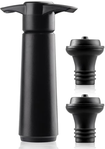 Wine Saver Vacuum Pump with 2 Stoppers, Wine Preserver Pump Reusable Bottle Sealer Bottle Stoppers Keeps Fresh Longer Manual Air Remover for Sparkling Beer Champagne Stoppers Accessories