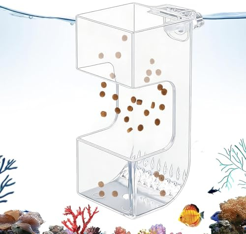 Transparent Fish Feeder, Aquarium Food Dispenser, Authentic Shrimp Betta Holder, Transparent Food Holder, Anti Scatter Dish Bowl Vacation Holiday Aquarium Feeding Use