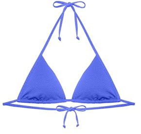 YAMAMAY - Bikini Parte Alta a Triangolo Senza Ferretto, Imbottitura Removibile, Donna, Textured, Blu Royal, monocromo