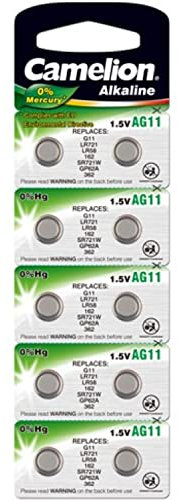 Camelion AG 11 LR 58 1.5 V Alkaline Button Cell Battery (Pack of 10)