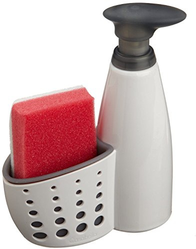 Eddingtons Casabella Dispensador de jabón y Recipiente para el Estropajo, Color Beige y Gris
