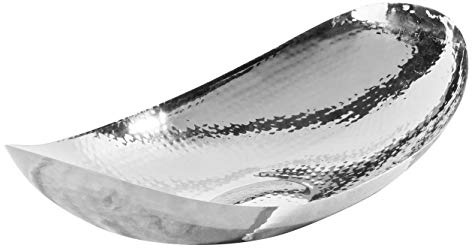 Elegance Gehämmerte ovale Schüssel, 43,2 x 22,9 cm, silberfarben