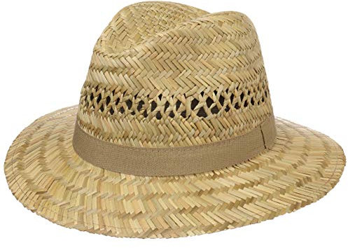Lipodo Classic Traveller Strohhut Herren Made in Italy Sonnenhut Frühjahr Sommer Natur M (56-57 cm)