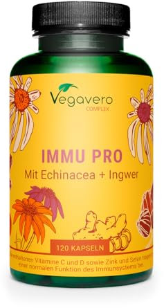 Vegavero Difese Immunitarie Adulti | 120 capsule | con Echinacea, Vitamina C, D3, Zinco e Selenio | Senza Additivi e Certificato in Laboratorio | Rinforzo Sistema Immunitario