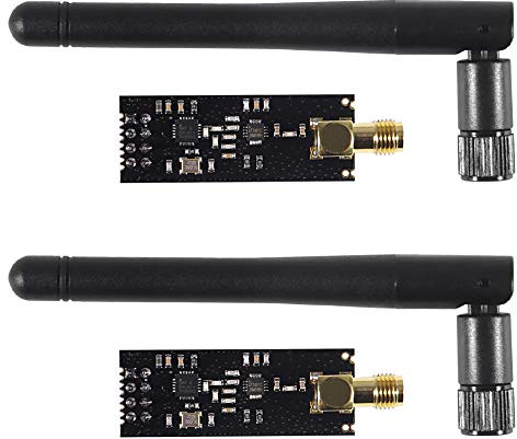 ALMOCN 2PCS NRF24L01+PA+LNA Wireless Transceiver 2.4G 1100m RF Transceiver Module with SMA Antenna in Antistatic Foam for Arduino