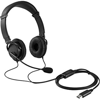 Kensington - Casque Hi-FI USB avec Micro & Réglage du Volume, Microphone Antibruit Rotatif, Arceau Universel Ajustable (K33065WW)