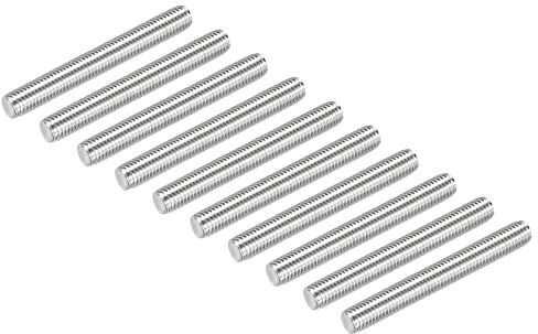 DMiotech 10 Paquet M10 x 90mm Entièrement Fileté Tige 304 Inox Acier Droite Main Filetages Tige Barre Goujons Colliers et Boulons en U