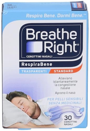 CEROTTI NASALI BREATHE RIGHT TRASPARENTI 30 PEZZI