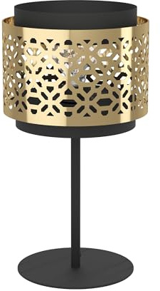 EGLO Tischlampe Sandbach, Elegante Nachttischlampe | Tischleuchte aus Metall und Messing, Tisch-Lampe für Wohnzimmer und Schlafzimmer, E27 Fassung