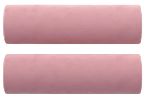 vidaXL Zierkissen 2 STK. Rosa Ø15x50 cm Samt