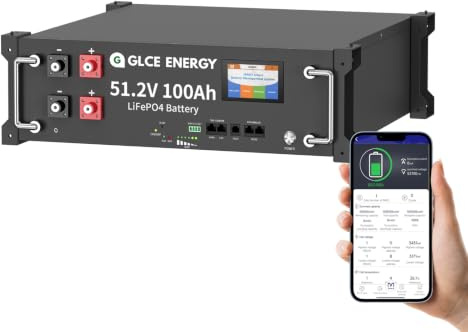 GLCE Energy 48V(51,2V) 100Ah Lithium-Eisenphosphat Batterie LiFePO4, Intelligentes 100A BMS, Touchscreen-Display & Bluetooth-Funktion, CAN/RS485, Geeignet für Solaranlagen Hausenergiespeicher
