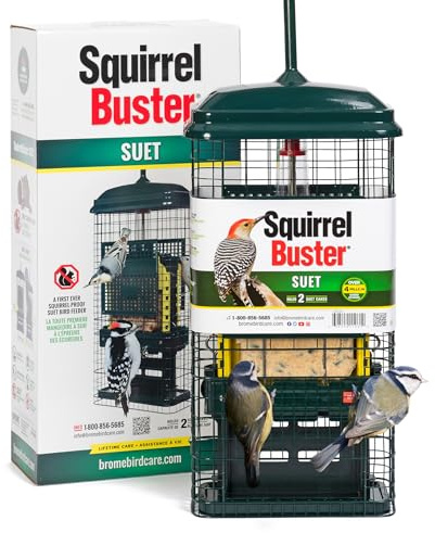 Eichhörnchensicher Vogelfutterspender für Talgkuchen - Jacobi Jayne Eichhörnchen Buster Talg - Taubenfester Metall Vogelfutterspender für Wildvögel - Leicht zu Reinigen Hängende Talg