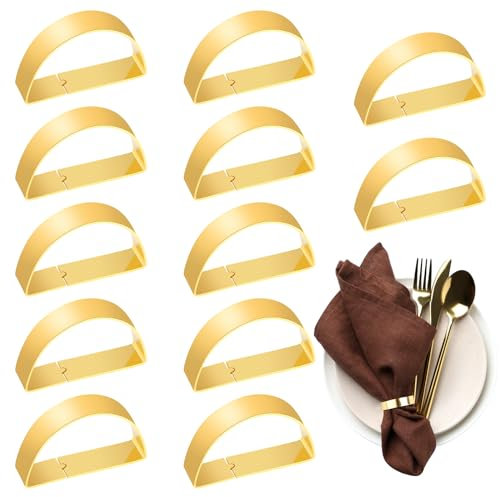 GUOYIHUA 12 pezzi portatovaglioli in oro in metallo, per matrimoni, feste, cene, anniversari, San Valentino, tovaglioli, decorazioni
