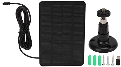 XUXHOU Solarladepanel, Solarbatterie-Erhaltungsladegerät, Effizientes Monokristallines Silizium, 4 W, 5 V, mit Montagehalterung für Überwachungskameras Im Freien (Black